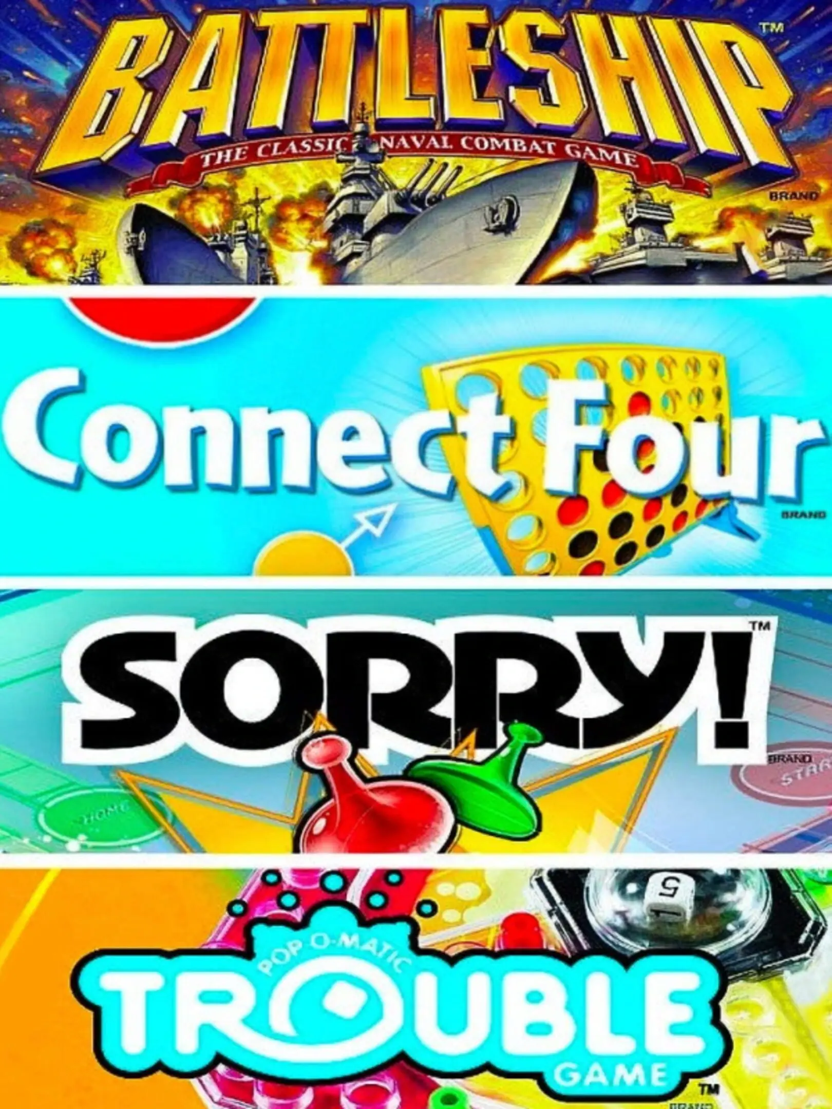 Picture of Battleship / Connect Four / Sorry! / Trouble